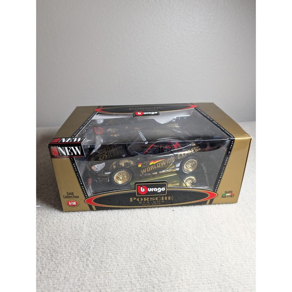 1/18 Burago Gold Porsche 911 GT3 Team UPS Super Cup 1997 # 3355 N Minichamp